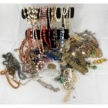 A selection of vintage and later costume jewellery, mainly necklaces