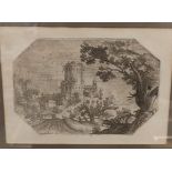17th Century Italian School: etching by Cristofano Paolo Gelli, after Cantagallina, landscape with