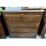 An Edwardian mahogany chest of 3 long and 2 short drawers