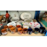 Six French collectors plates; other collectors plates; mugs; etc.