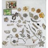 A large selection of costume jewellery, diamante; necklaces; miniature boxes; etc.
