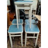 A set of five vintage painted stools
