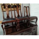 A set of five mahogany Queen Anne style dining chairs