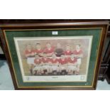 A Busby Babes print, framed and glazed; a decorative piece, 70 cm square, framed and glazed