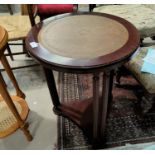 A French Empire style table with mahogany finish, 48 cm; a similar table