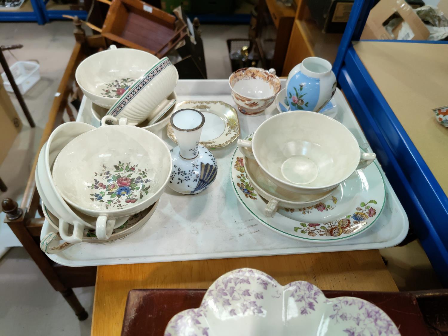 A selection of decorative pottery, including Royal Lancastrian vase (chip to rim) Chinese ginger jar - Image 2 of 2