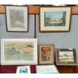 A selection of watercolours by Herbert Worthington; other pictures and prints