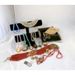 A selection of mixed vintage jewellery including Victorian and later items in a Victorian
