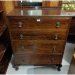 A mid 20th century mahogany 4 height chest of drawers