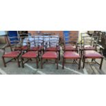 A set of10 Chippendale style mahogany carver / armchairs