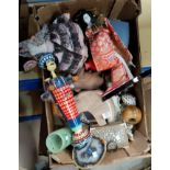 A selection of decorative items: costume dolls; etc.