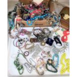 A large selection of costume jewellery, mainly necklaces