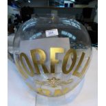 A pub advertising glass lantern shade with "Norfolk Arms" lettered in gilt