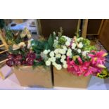 A large quantity of artificial flowers