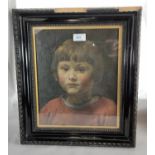Henry Carr R A: "Linda", head and shoulders portrait of a young girl, oil on canvas, signed, 31 x 25