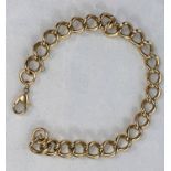 A yellow metal link bracelet stamped 375 23.1gms