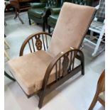 A 1930's Art Deco chair with adjustable back