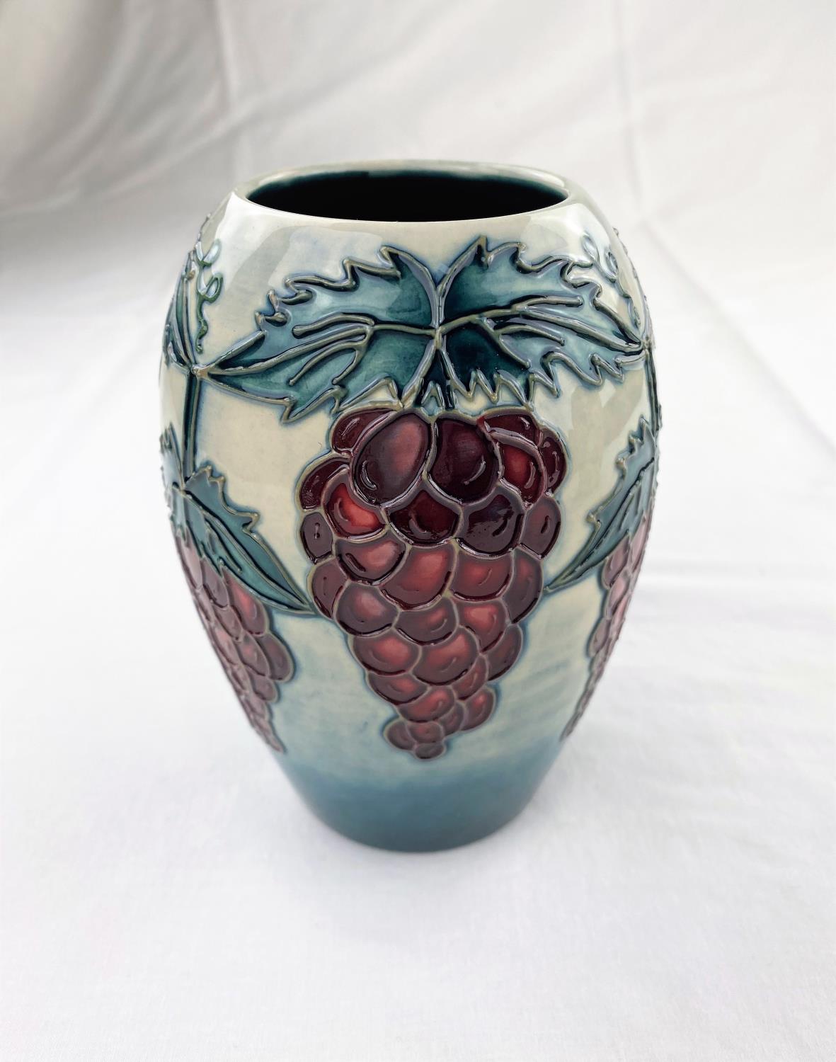 A Moorcroft vase of ovoid form decorated with a grapevine impressed & monogrammed height 13.5cm - Image 2 of 5