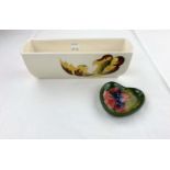 A rectangular Moorcroft plant trough decorated with autumn leaves with original paper label length