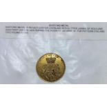 GEORGE IV CORONATION 1821, a uniface gilt metal circulation Token or Ticket of Admission, No 146,