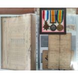241585/3699 Private H. Wood Royal North Lancashire Regiment 1914-15 star trio with original and copy