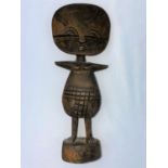 An African tribal carved wood doll probably Asante 19cm