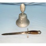 A WWII Victory Bell and an antique dagger