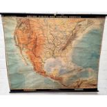 A HAACK - educattional wall map of the US and Centra America 1:3500000, retailed by The Map House,