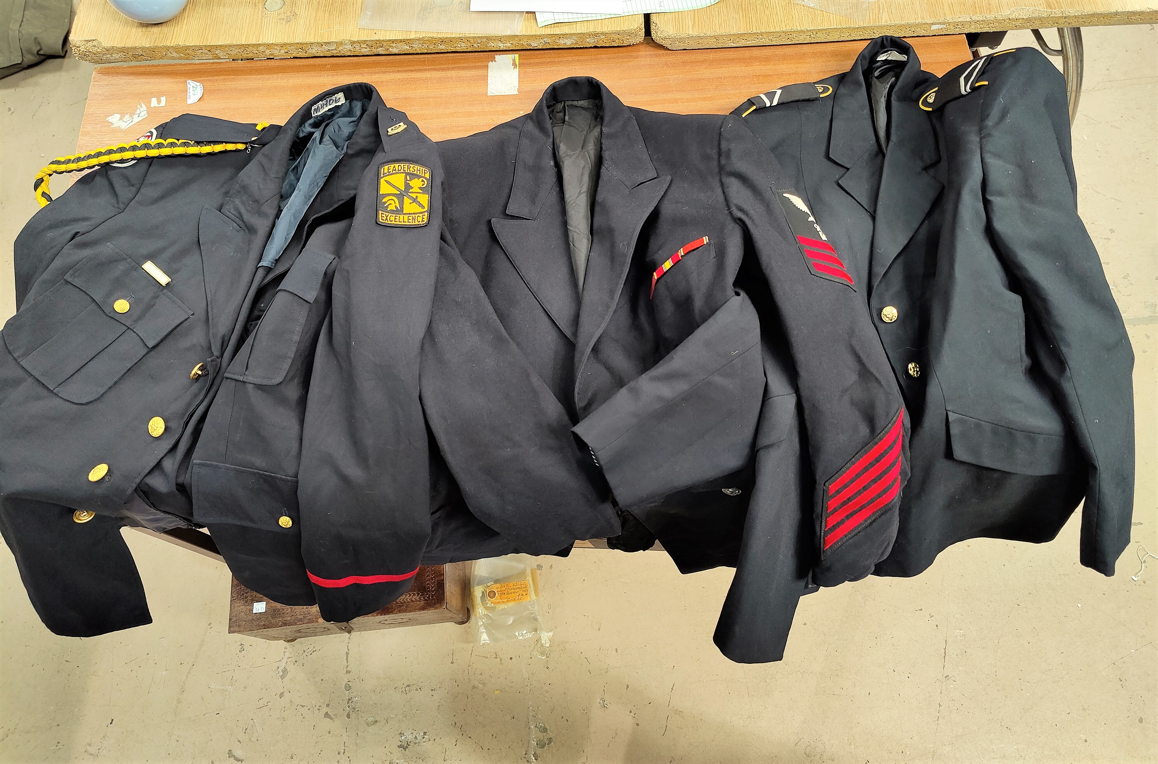 A selection of modern military style dress jackets.