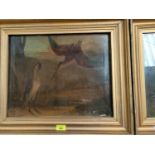 A pair of Victorian oleographs depicting waterfowl, 36 x 44cm, gilt framed