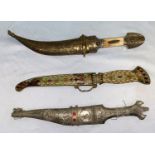 2 vintage Arab daggers & a modern dagger