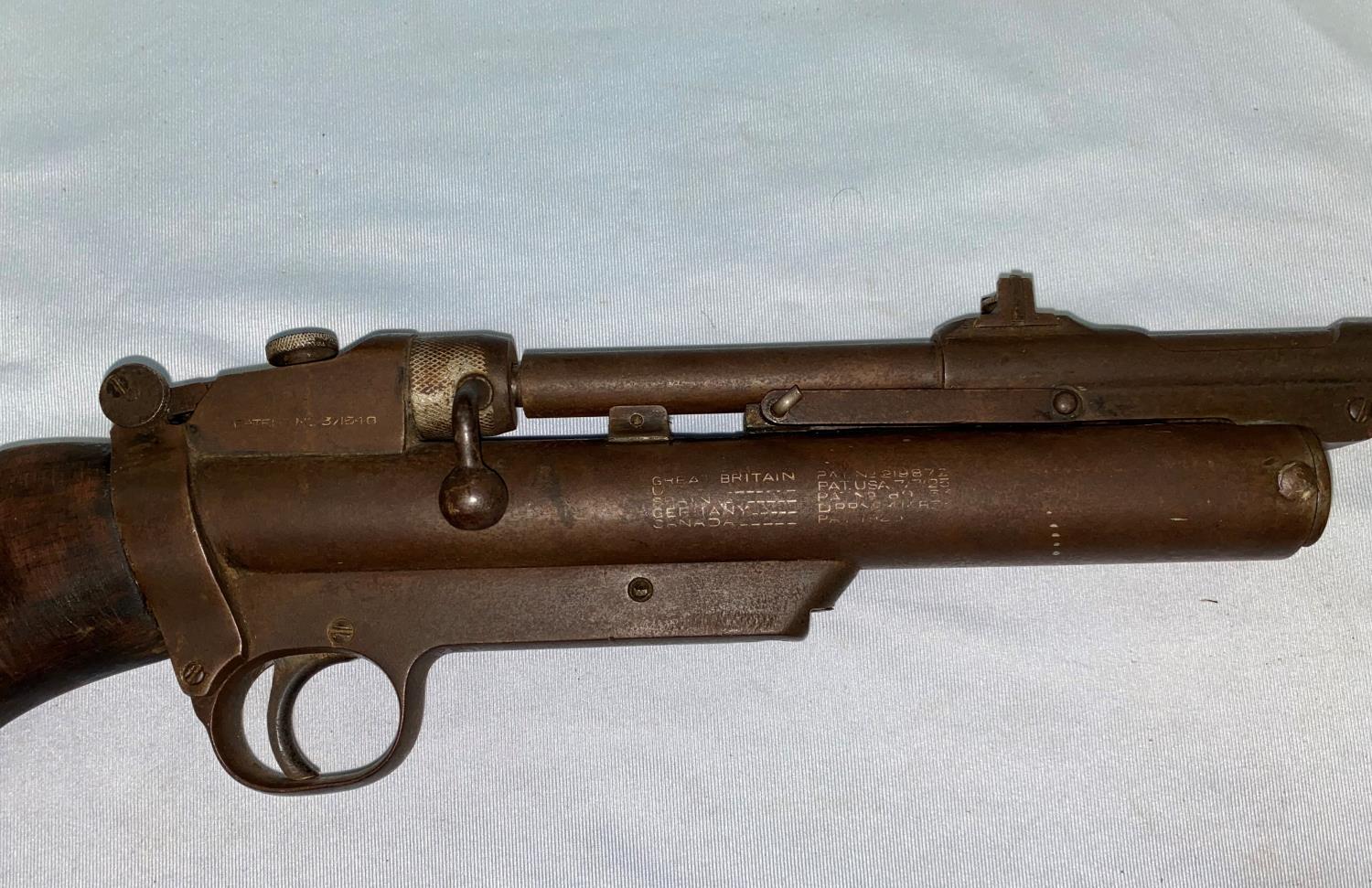A Webley Service air rifle MkII SIZ938 with carved wooden stock - Image 2 of 4