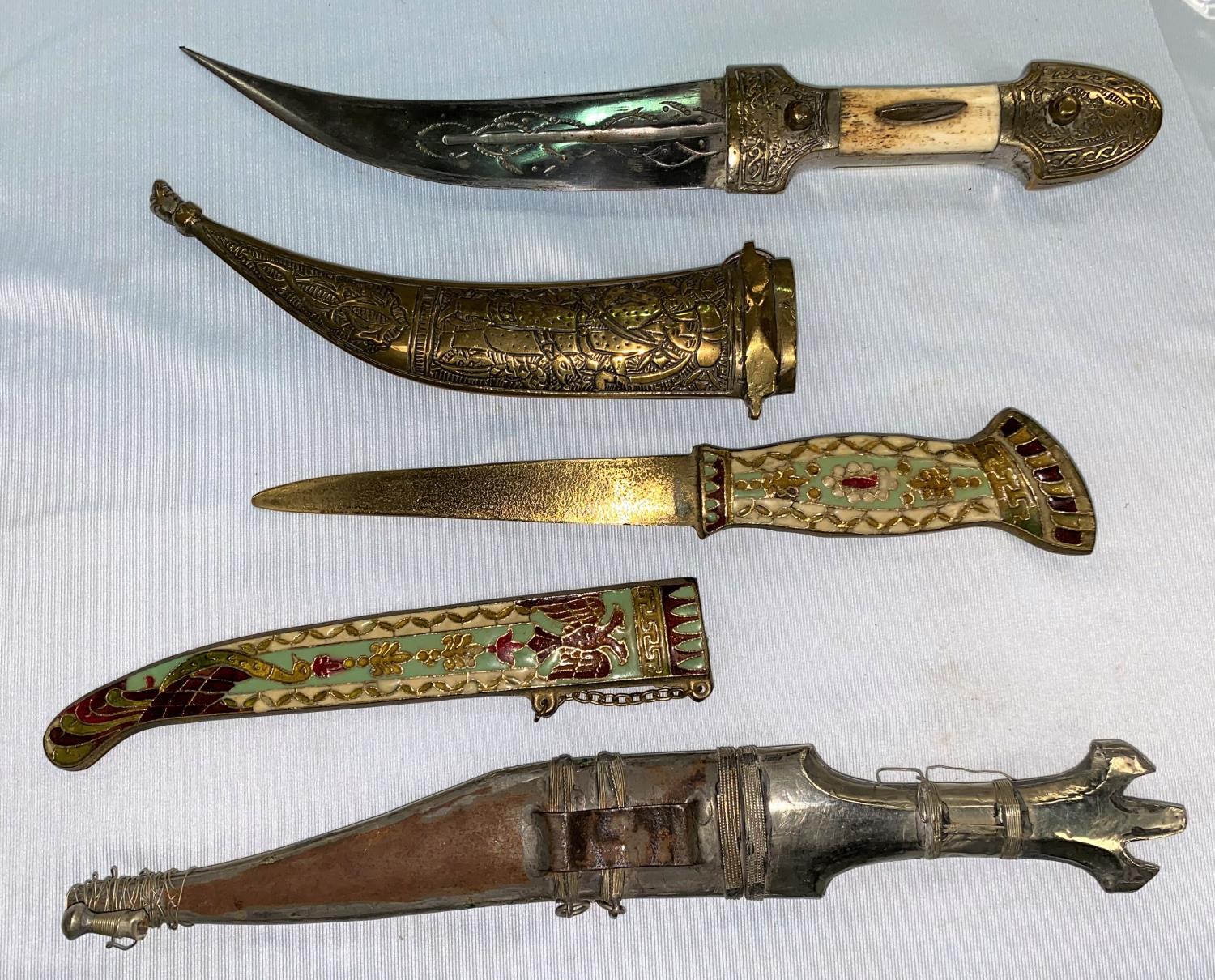 2 vintage Arab daggers & a modern dagger - Image 2 of 2