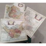 Three 18th century Robert Morden maps: Yorkshire, Lancaster and Chester, later hand colouring (