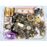A selection of costume jewellery; watches; etc.