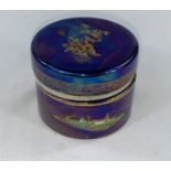 An Art Deco inkwell, Carltonware style decorated in the Japanese manner on a blue ground, with