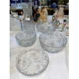 A selection of cut glassware