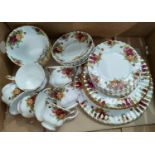 A Royal Albert Old Country Roses part tea/breakfast set, 29 pieces approx