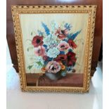 W Palmer: Still life flowers in a vase, oil on canvas, signed, 50 x 40 cm gilt framed