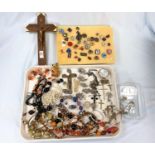 A selection of costume jewellery; crosses and crucifixes