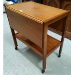 A 1960's teak 2 tier tea trolley/occasional table, G-Plan style with double drop leaves