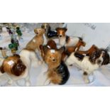 A collection of china animal figures