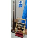 A standard lamp; a folding chair; a pair of ladders (sold for decorative/display purposes only)