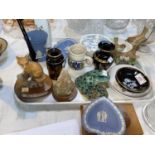 A selection of decorator china and glass