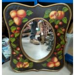 A Victorian oval dressing table mirror in free standing frame (1 hinge replaced); a wall mirror in