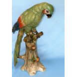 A China group: parrot on a tree; a Carltonware dish; decorative china