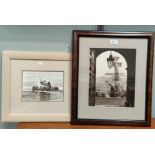 After Frank Meadow Sutcliff: Whitby Harbour & Launching the lifeboat, 2 photographic prints, 29 x 23