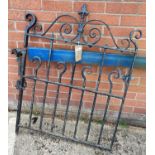 A wrought iron gate, width 80 cm