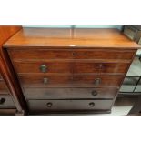 An early 19th century mahogany chest of 3 long, 2 short and 1 frieze drawers