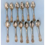 A set of 12 hall marked silver Scottish monogrammed spoons Glasgow 1851 weight 6.4oz